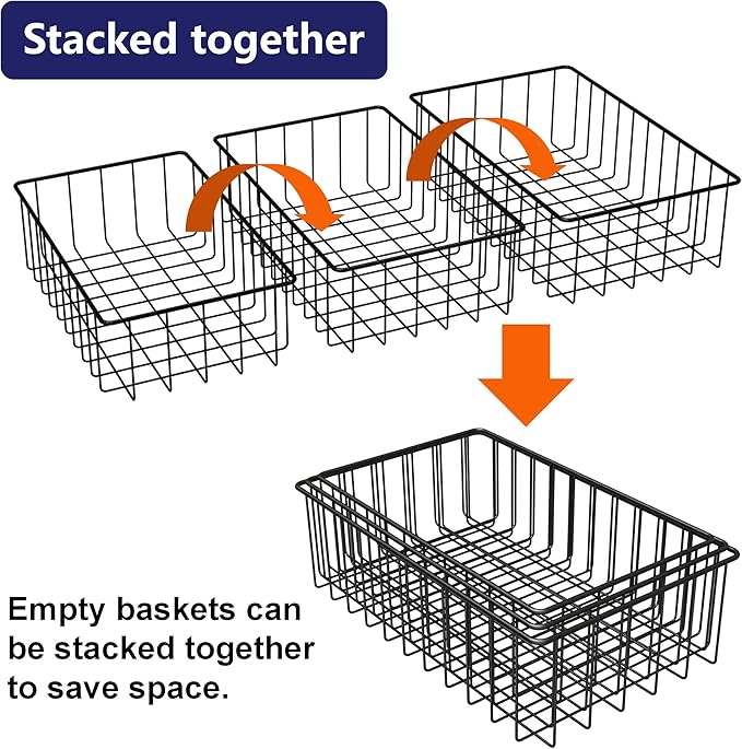 Joben Oligey 12 PACK Small Wire Storage Baskets