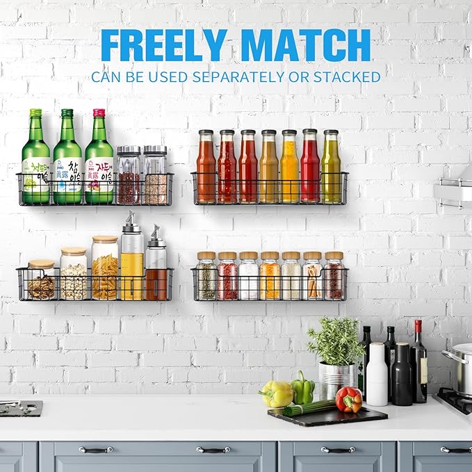 Spice Rack Organizer Wall Mount, Spice Organization Storage Shelf