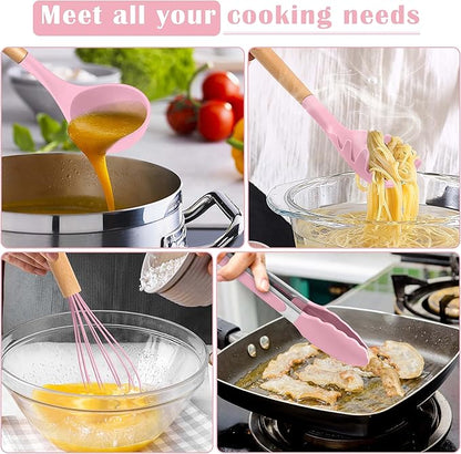 E-far Silicone Cooking Utensils Set, 10-Piece Kitchen Utensils Set