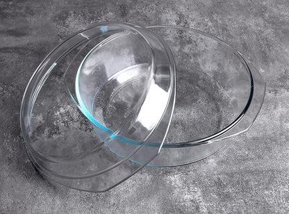 Round Tempered Glass Casserole Dish - 4QT