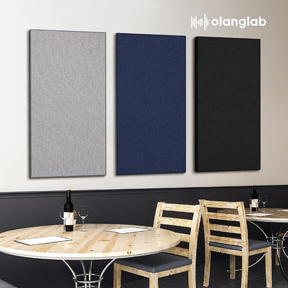 Olanglab Sound Absorbing Acoustic Wall Panels 2 Pack, Large Fabric Wrapped