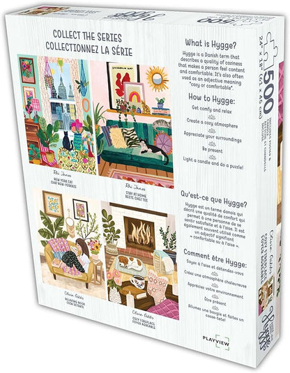 500 Piece Puzzle for Adults Hygge Sanctuary Space Aromatherapy Jigsaw + Scented Candle by Playview Brands