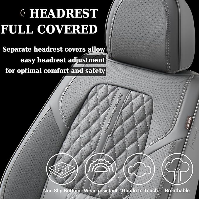 Coverado Car Seat Covers, Car Seat Covers Front Seats, 2-Pack Front Seat Cover, Nappa Leather Waterproof Seat Covers, Car Seat Protectors, Automotive Seat Covers Universal Fit for Most Vehicles