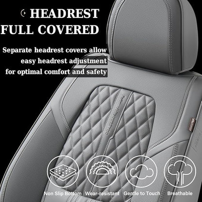 Coverado Car Seat Covers, Car Seat Covers Front Seats, 2-Pack Front Seat Cover, Nappa Leather Waterproof Seat Covers, Car Seat Protectors, Automotive Seat Covers Universal Fit for Most Vehicles