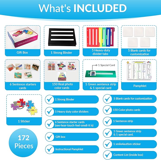 Visual Communication Book, 162 ASD Photo Picture Cards: Autism Language