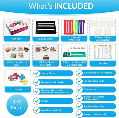 Visual Communication Book, 162 ASD Photo Picture Cards: Autism Language