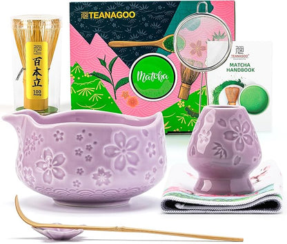 TEANAGOO 7-PCS Purple Matcha Whisk Set