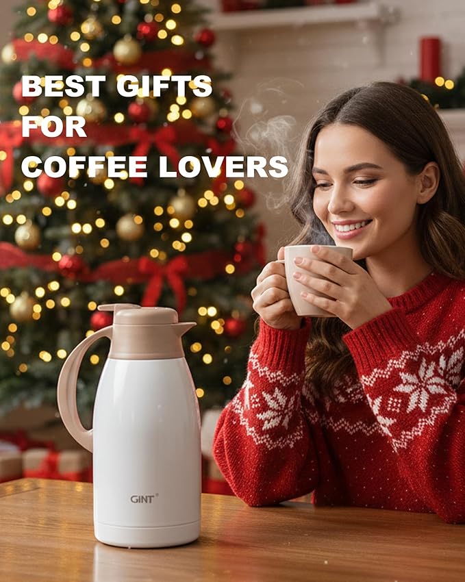 GiNT Stainless Steel Thermal Coffee Carafe, Double Walled Vacuum Thermal Carafe