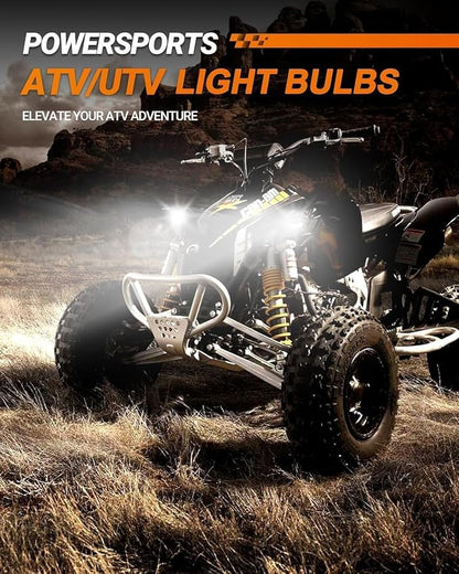 SEALIGHT 9007 LED Bulbs, L2 HB5 24,000LM Super Brightness 6000K Cool White Fog Bulbs, IP68 Waterproof, Plug and Play, 15000RPM Turbo Fan, 60000Hrs Lifespan, 1:1 Size Driving Bulbs, Pack of 2
