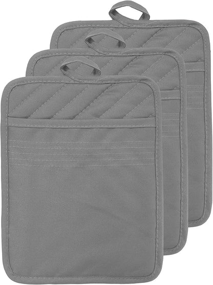 Oven Pot Holder with Pocket Cotton Heat Resistant Coaster Potholder Kitchen Hot