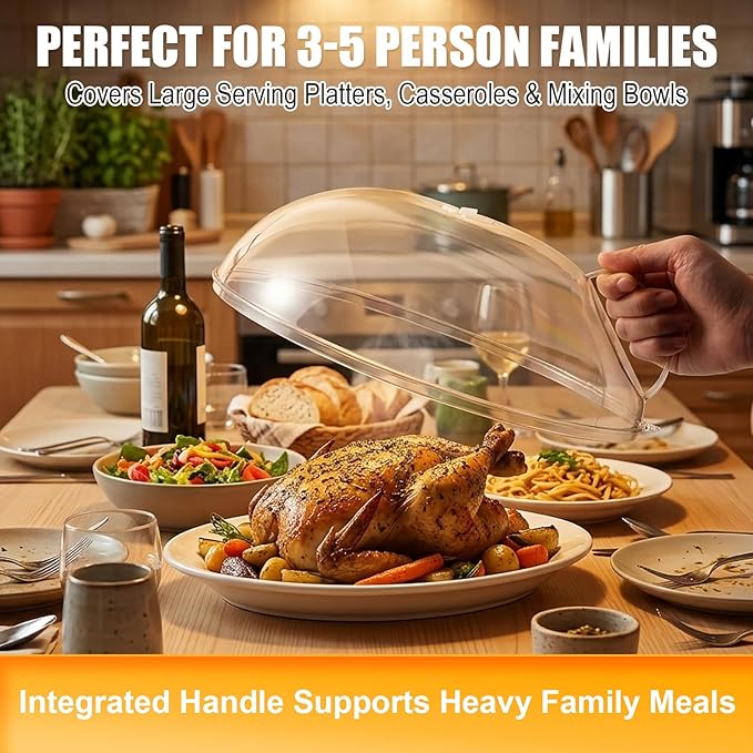 Microwave Splatter Cover for Food 12", Large Clear Microwave Splash Guard