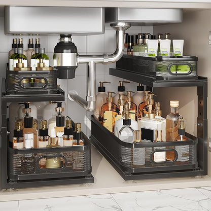 2 Pack 21IN-Depth Under Sink Organizer