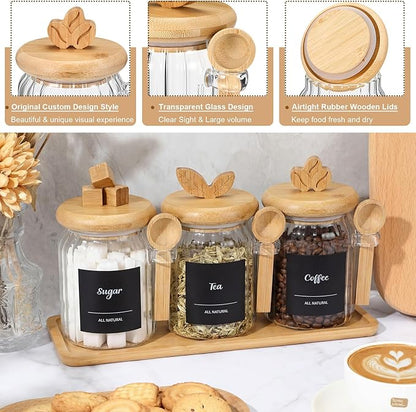 Suclain 3 Pcs Glass Coffee Container