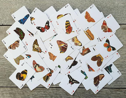 BEAUTIFUL BUTTERFLY Playing Cards (Poker Deck 54 Cards All Different) Colorful Butterflies Moths Nature Art Entomology-Inspired Vintage Designs Ideal for Collectors Gardeners and Insect Enthusiasts