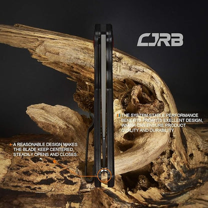 CJRB Crag Folding Pocket Knife, 3.43" AR-RPM9 Steel Blade Carbon Fiber Handle EDC Knife with Pocket Clip for Men Women Camping Survival Hiking, Black (J1904)