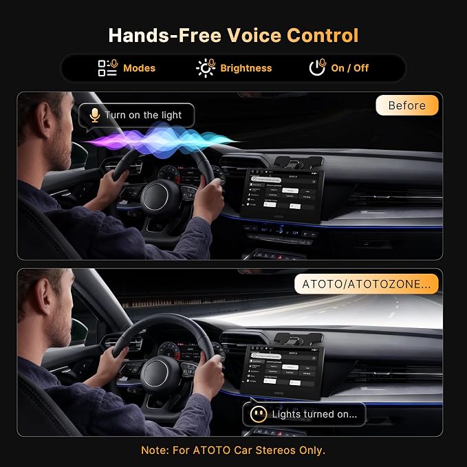 LED Pod Lights Flood Beam, Smart App Controlled Off Road Driving Lights Supports CarPlay/Android Auto, IP67 Waterproof 6000K White Lamps for Trucks, ATV, UTV, SUV, Boat (7 Inch)
