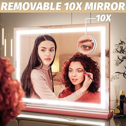 FENNIO Vanity Mirror with Lights 23"x18", Lighted Makeup Mirror, Large Vanity