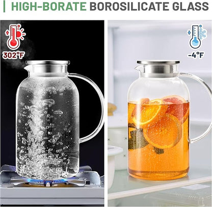 SUSTEAS 2.2 Liter 75oz Glass Pitcher