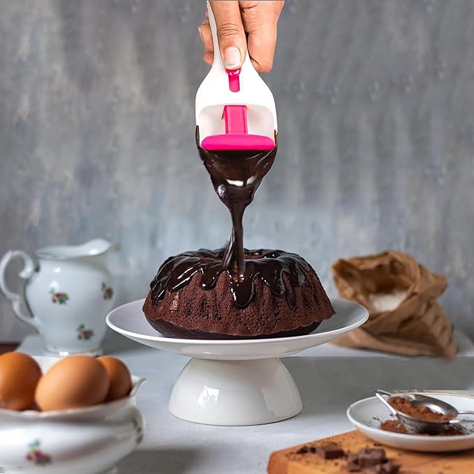 2Pcs Cupcake Scoop Batter Dispenser – One-Touch Sliding Button Dispenses Baking