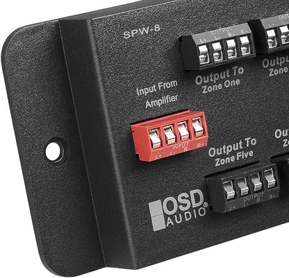 SPW8 Whole House Audio 8-Zone Speaker Distribution Panel Single Audio Input