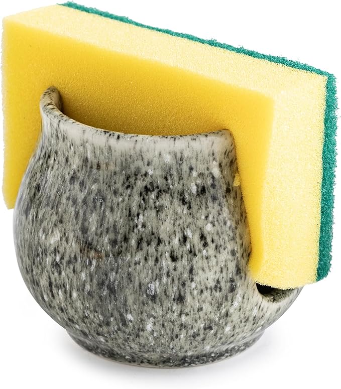 Zoeeker Ceramic Sponge Holder, Kitchen Sponge Holder Sink Caddy Organizer Dish