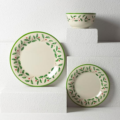 Lenox 863669 Holiday 4-Piece Melamine Dinner Plate Set, Christmas Dinnerware, Hosting (Pack of 4)