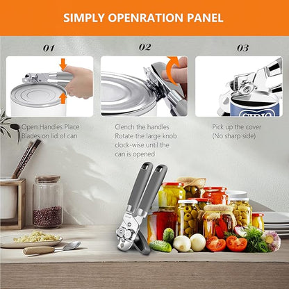 Can Opener, Professional 3-In-1 Multifunctional Manual Can Openers Bottle Opener