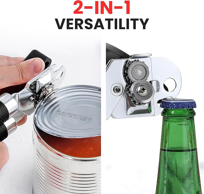 Zulay Kitchen Can Opener with Large Bottle Opener