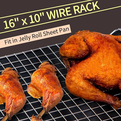 Cooling Rack for Baking, 16x10 Inches Baking Rack, Thick Wire Cookie Rack for