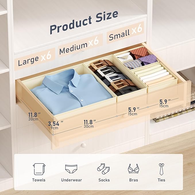 DIMJ Drawer Organizer Clothes