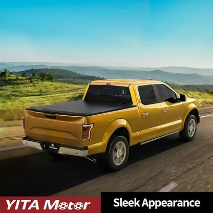 YITAMOTOR Soft Tri-fold Tonneau Cover Fits for Dodge Ram 1500 2002-2026 (Inclu. Classic & New), Fits for Dodge Ram 2500 3500 2003-2026 6.4ft Bed Without Rambox