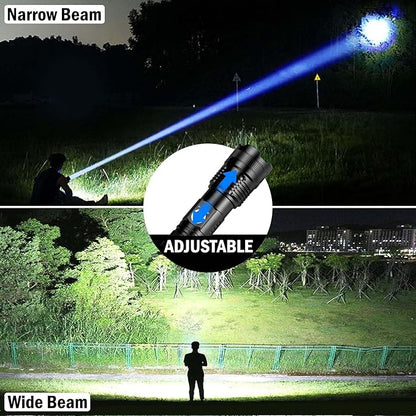 Rechargeable Flashlights High Lumens, 4 Pack 99,000 Lumens Led Flashlights with 5000ɱAh ?attery, Waterproof Powerful Flash Light Multifunctional Flashlights for Home Camping Hiking