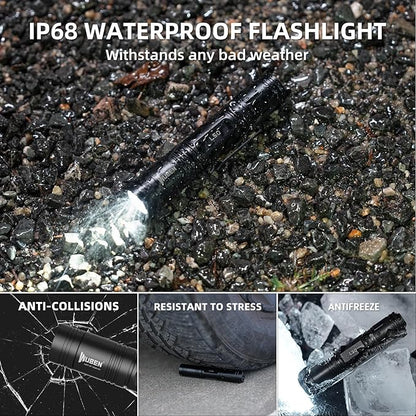 WUBEN L50 Tactical Flashlight, 1200 High Lumens Flashlight Rechargeable, LED Flash Light IP68 Waterproof with 5 Mode, EDC Handheld Flashlight for Home Camping Emergencies, Tool Gifts for Men