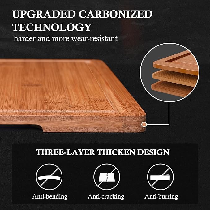 Empune Bamboo Cutting Board Set, Wood Cutting Boards