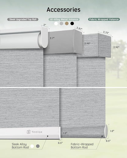 Yoolax Motorized Blinds with Remote, Automatic Window Shades Work with Alexa