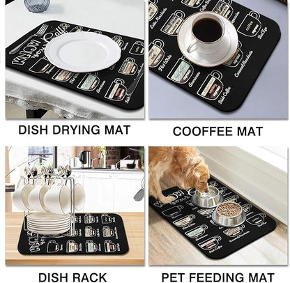 Fun Coffee Mat 19inx12in, Coffee Bar Mat