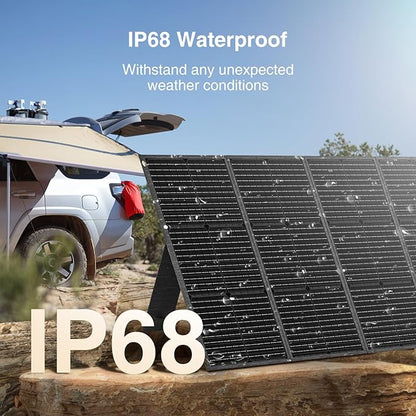MARBERO 200W Portable Solar Panel for Power Station & DC Devices 200 Watt Foldable Solar Charger >23% High Efficiency IP68 Waterproof Compatible with Solar Generator for Camping RV Outdoor Cloudy