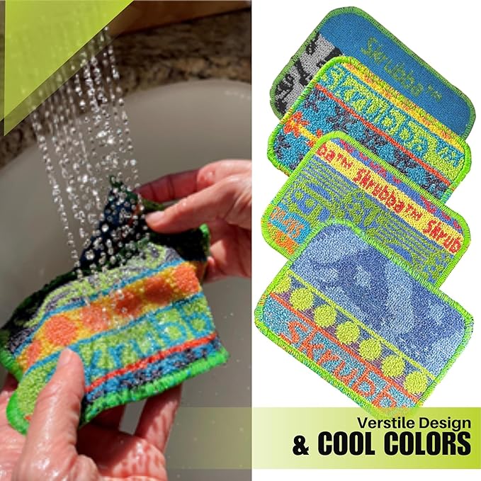 Wet-it! Skrubba 6-Pack Reusable Dish Scrubbers – Non-Scratch Scouring Pads