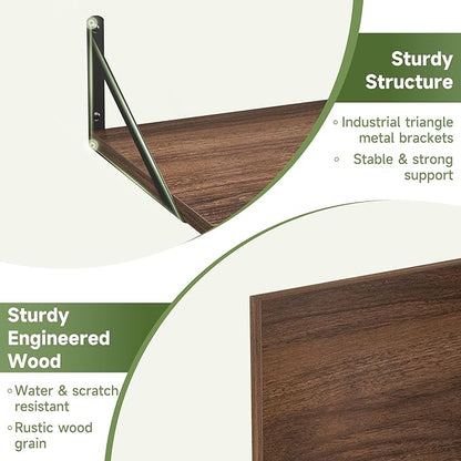 Heimlove 12 Inch Deep Floating Shelves