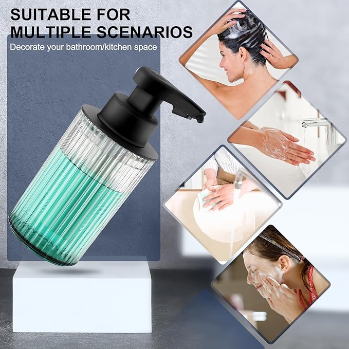 Automatic Soap Dispenser Foaming Touchless: 9oz Black Plastic