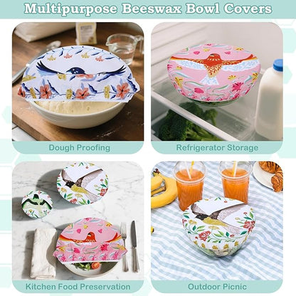 5-Size Reusable Beeswax Bowl Covers