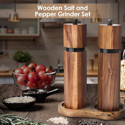 Wooden Salt and Pepper Grinder Set