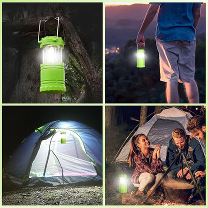 2-Pack Mini LED Camping Lanterns, Portable Camping Lights, Outdoor Tent Lights, Essential Emergency Lights for Power Outages, Hiking, Survival Kit for Hurricane, Green