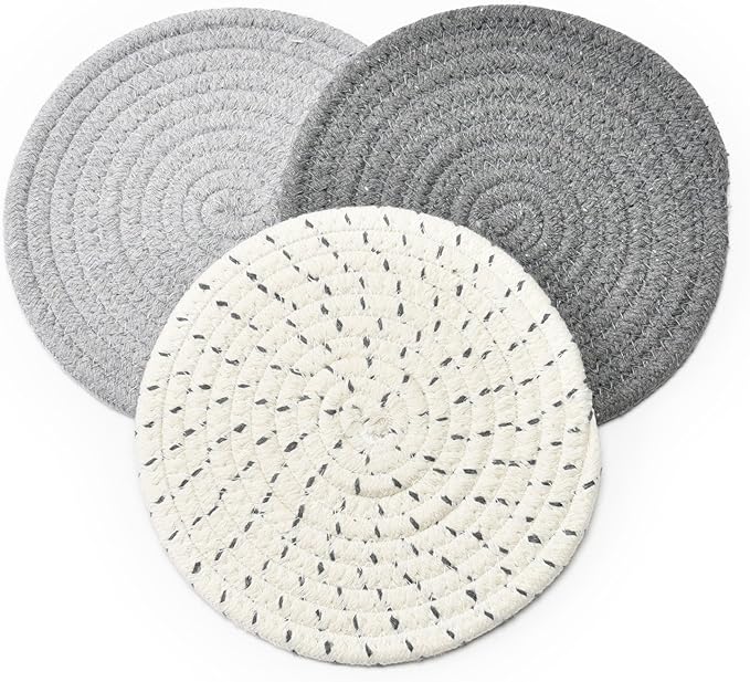 Potholders Set Trivets Set 100% Pure Cotton Thread Weave Hot Pot Holders Set