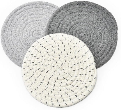 Potholders Set Trivets Set 100% Pure Cotton Thread Weave Hot Pot Holders Set