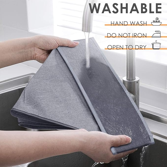 Criusia 3 Pack Sock Underwear Drawer Organizer Dividers, 64 Cell Fabric