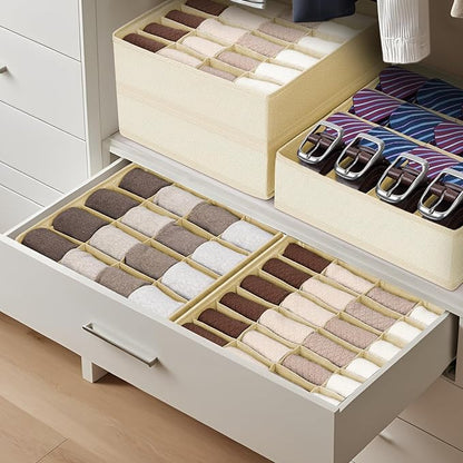 Joyoldelf Sock Drawer Organizer Divider 4 Packs Underwear Organizer, 2 x 24