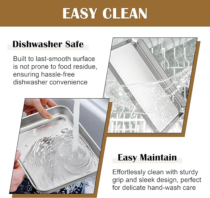 E-far Baking Sheet with Wire Rack, Stainless Steel Cookie Sheets Pan & Cooling