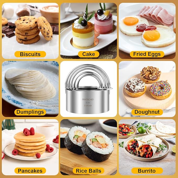 5 Pcs Professional Stainless Steel Cookie Cutters Set