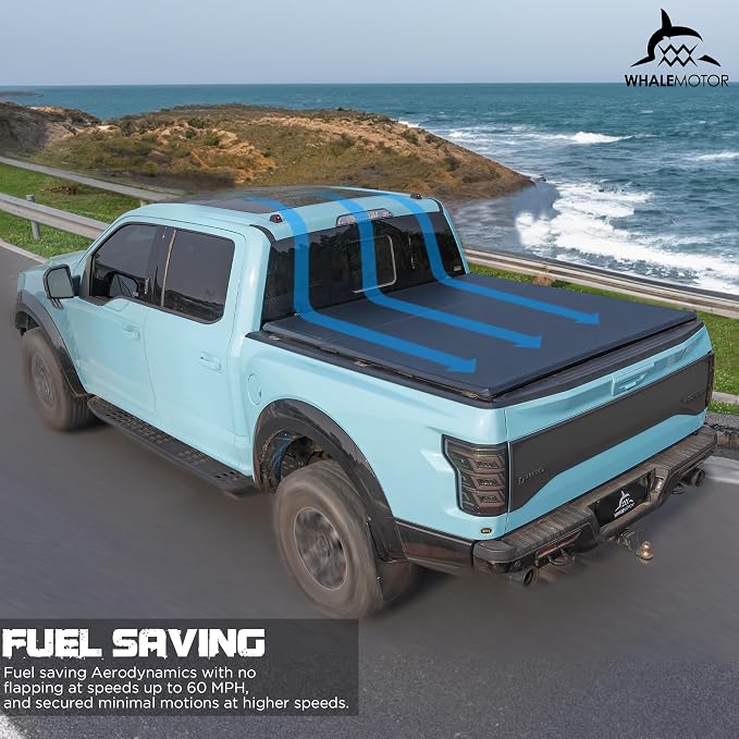 Truck Bed Tonneau Cover Compatible with Nissan Frontier 2005-2026 5 ft Short Box w/or w/o Track Rail, Soft Folding Style